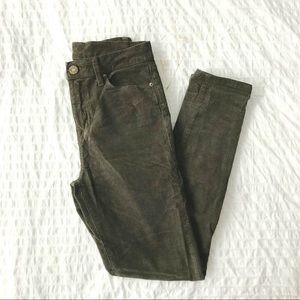 BDG Green Corduroy High Rise Skinny Jeans | 26